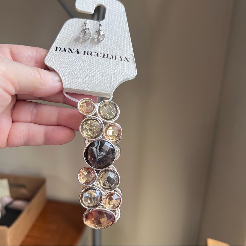 Dana Buchman NWT Silver and Multicolor Bracelet and Earrings Set